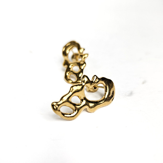 Ażurowe organiczne pozłacane kolczyki SMUGI