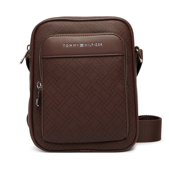 Saszetka Tommy Hilfiger Th Flag Monogram Mini Reporter AM0AM14138 Brązowy