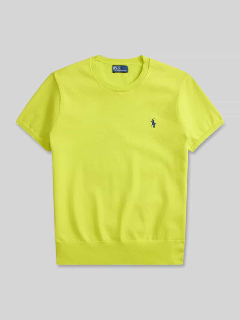 Sweter z krótkim rękawem o kroju regular fit z mieszanki bawełny