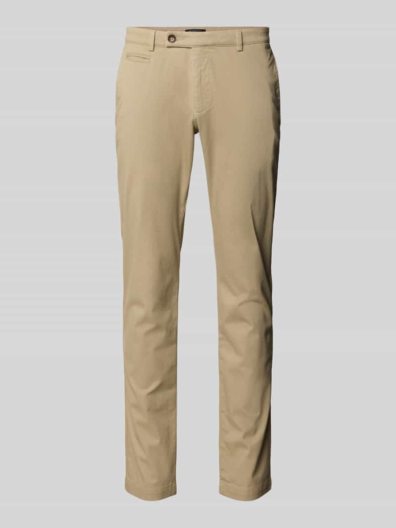 Drobno fakturowane Chinosy z kieszeń z tyłu