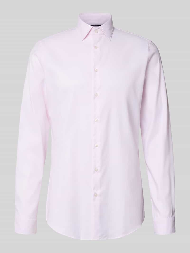 Koszula biznesowa o kroju slim fit z kołnierzykiem typu kent i bardzo długim rękawem