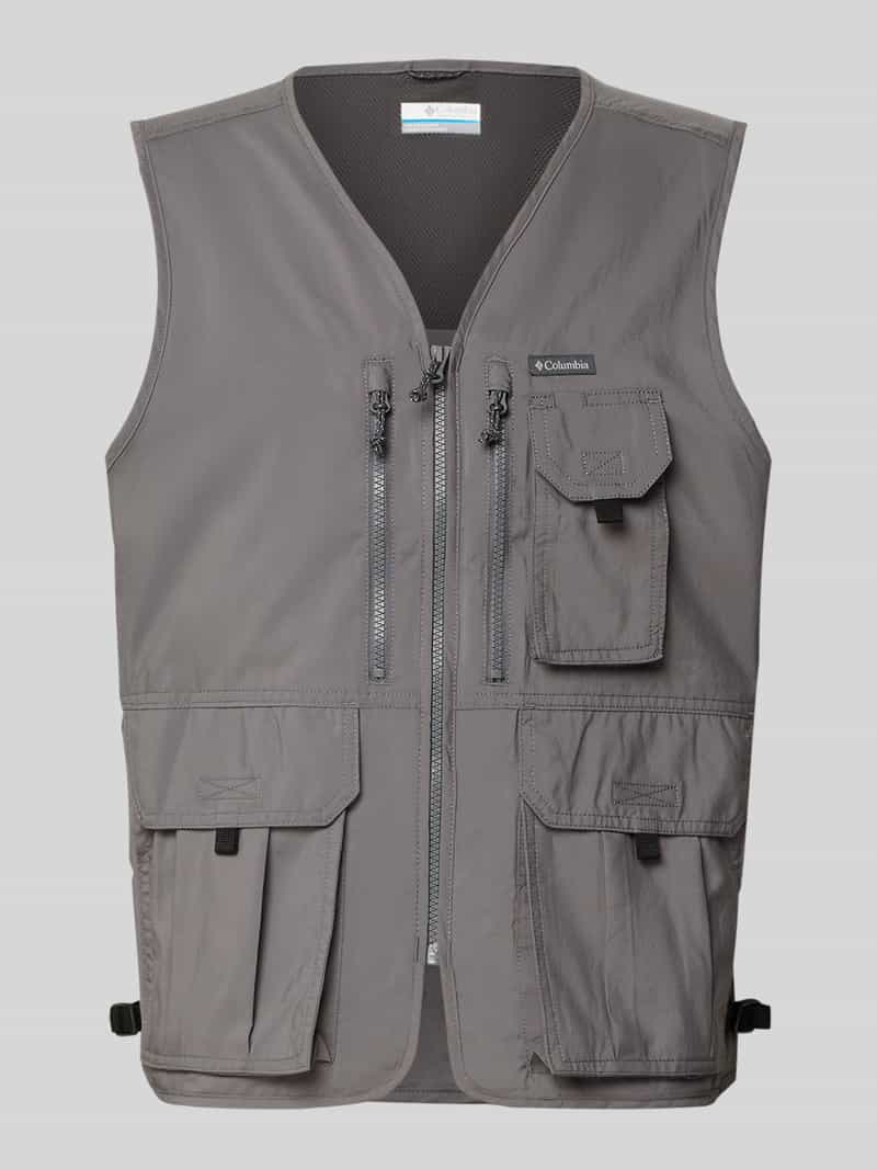 Kamizelka z dekoltem w serek i kieszeniami z patką model ‘SILVER RIDGE’