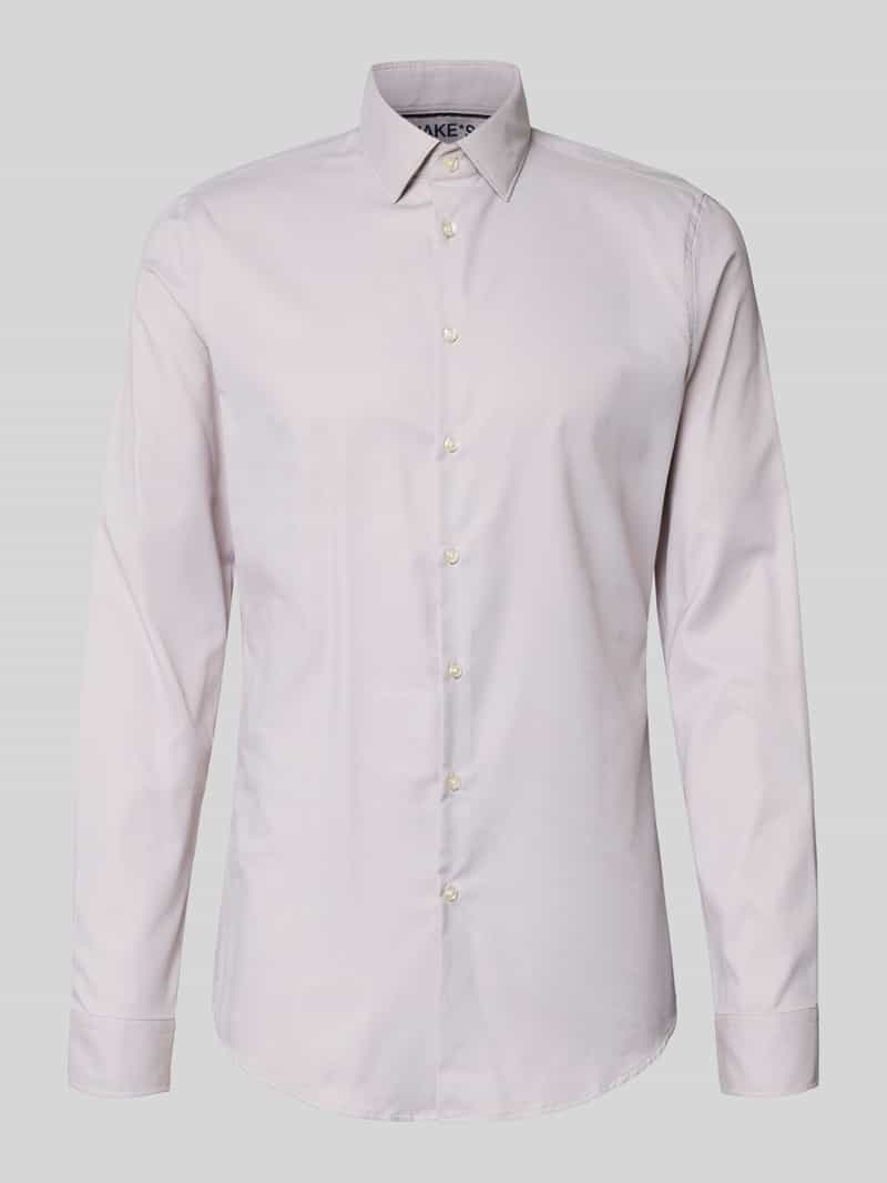 Koszula biznesowa o kroju slim fit z kołnierzykiem typu kent i bardzo długim rękawem