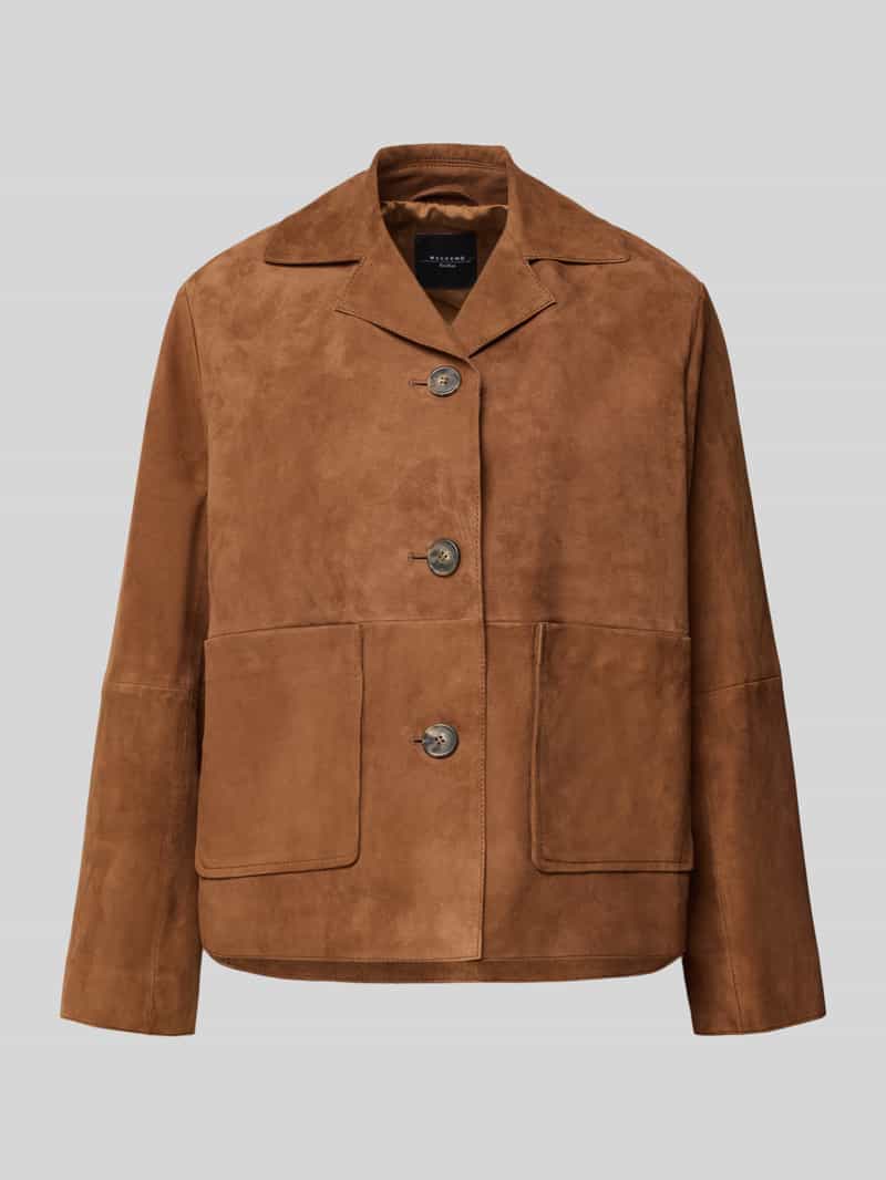 Kurtka skórzana o kroju regular fit z naturalnej skóry koziej model ‘PALCHI’