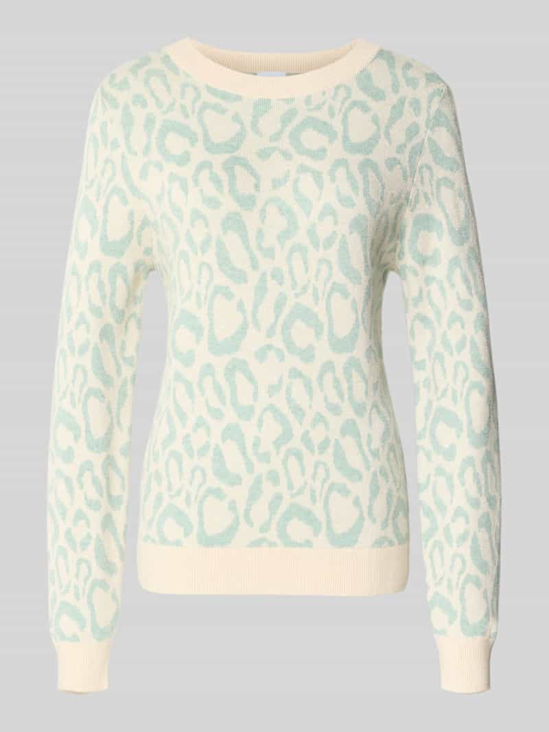 Sweter o kroju slim fit z mieszanki wiskozy model ‘JACQUARD’