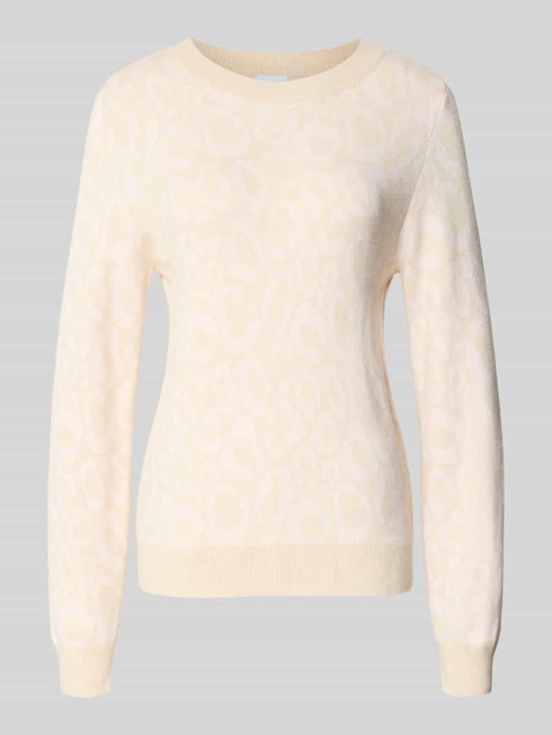 Sweter o kroju slim fit z mieszanki wiskozy model ‘JACQUARD’