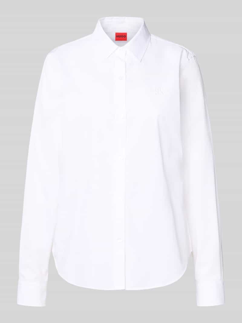 Bluzka koszulowa o kroju regular fit z czystej bawełny model ‘ESSENTIAL’