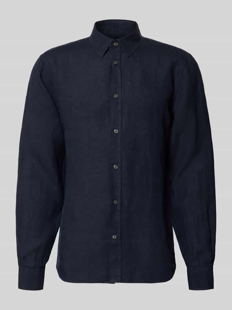 Koszula lniana o kroju regular fit z kołnierzykiem typu kent model ‘Spenser’