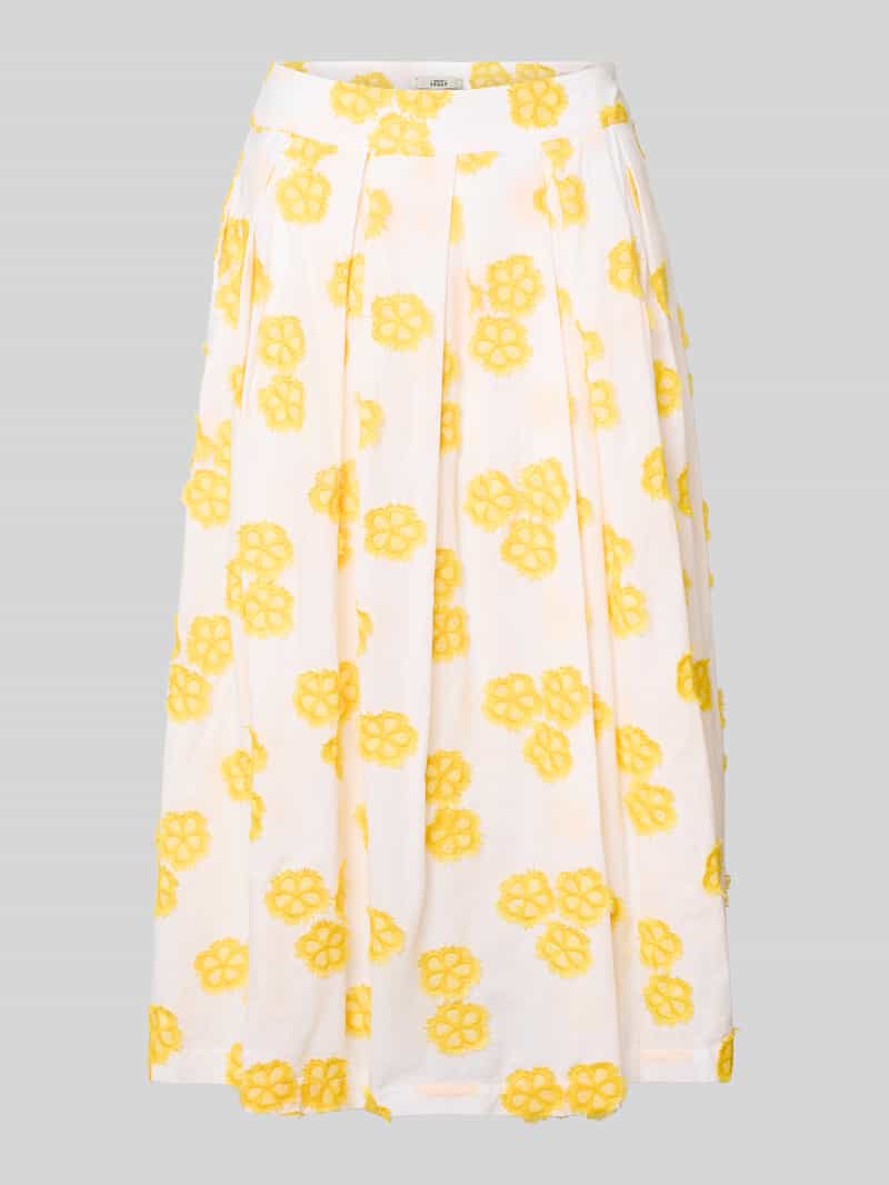 Spódnica midi z kwiatową aplikacją na całej powierzchni model ‘Kylie’