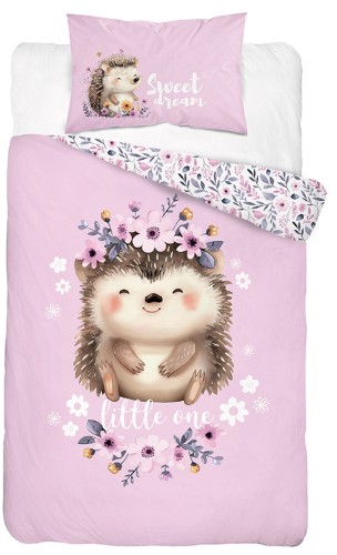 Pościel bawełniana 100x135 do łóżeczka jeż z jeżem