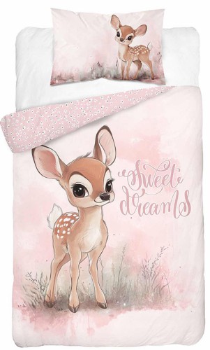 Pościel bawełniana 100x135 do łóżeczka sarenka