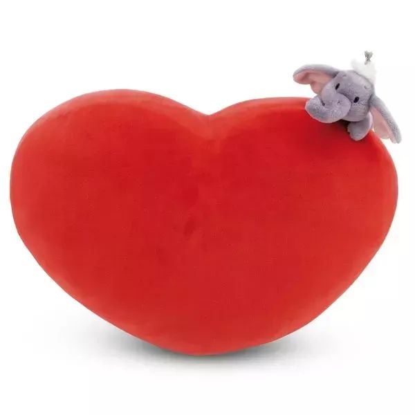 Nici: Poduszka serce z figurką słonia - 42 cm