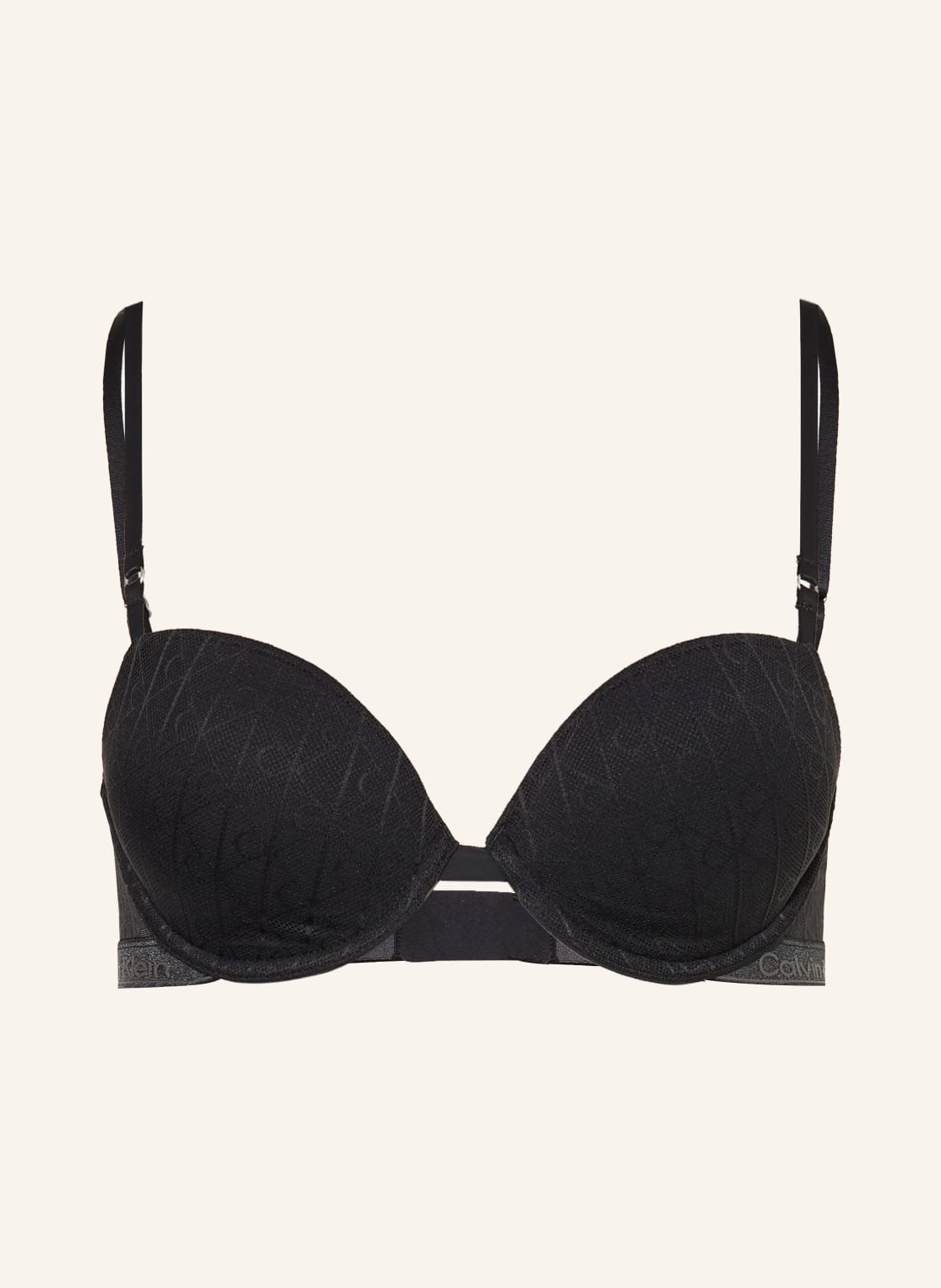 Calvin Klein Biustonosz Z Miseczkami Icon Lace Metallic schwarz