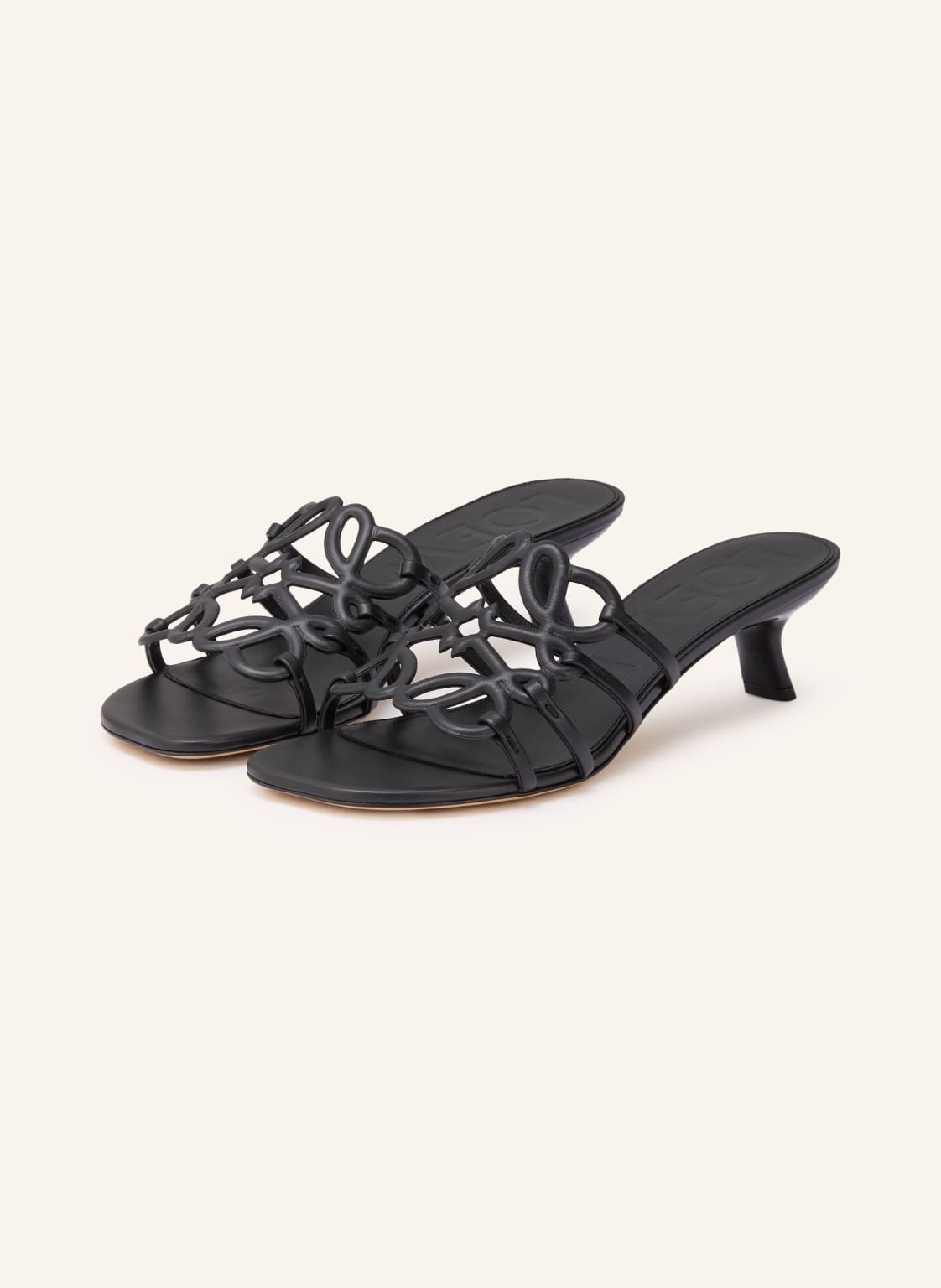 Loewe Klapki Petal Anagram schwarz