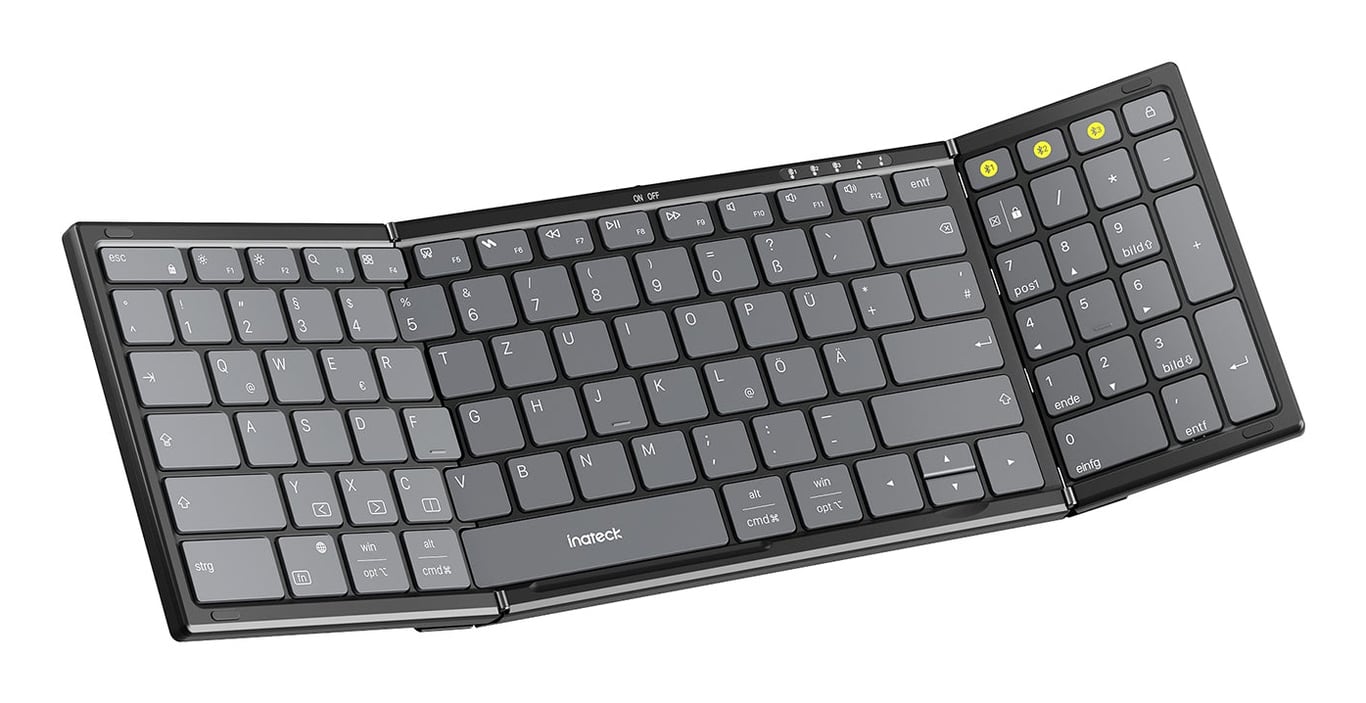 Inateck N0135_BLACK klawiatura Dom/Biuro Bluetooth QWERTZ Czarny