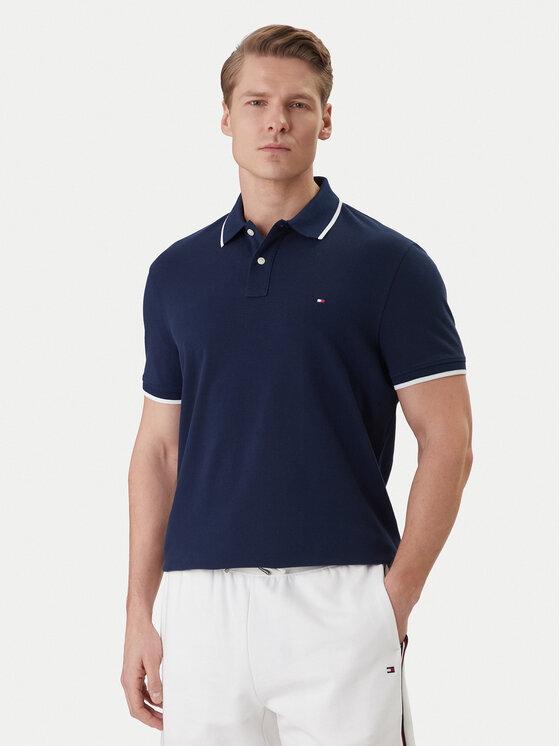 Tommy Hilfiger Polo Pique MW0MW42748 Granatowy Regular Fit