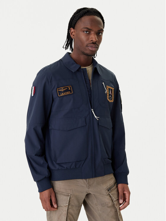 Aeronautica Militare Kurtka bomber 261AB3049UCT04290 Granatowy Regular Fit