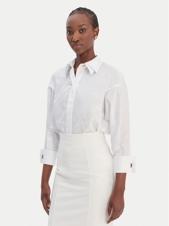 Elisabetta Franchi Koszula CA-141-61E2-V390 Biały Regular Fit