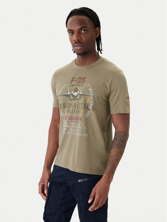 Aeronautica Militare T-Shirt 261TS2536UJ00641 Zielony Regular Fit