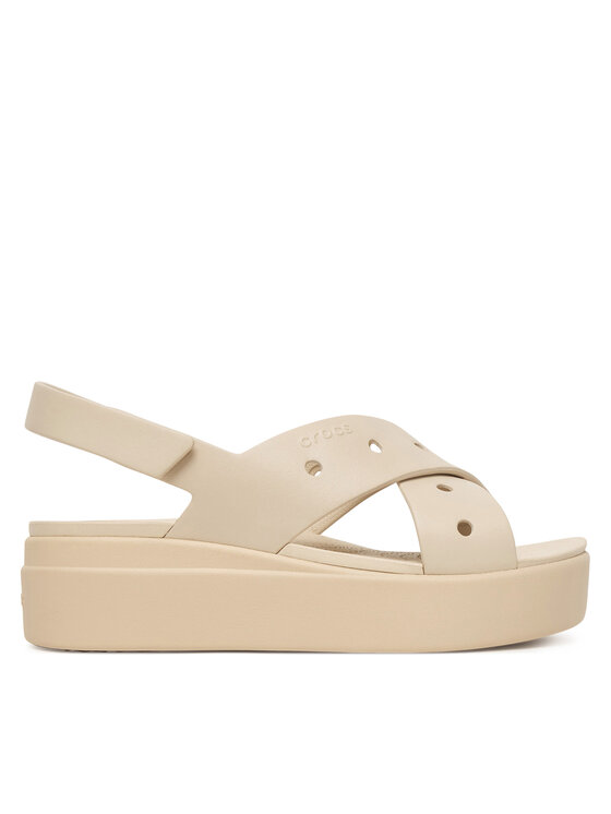 Crocs Sandały Brooklyn 4U Cross Strap Sandal 212254 Beżowy