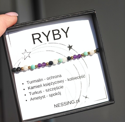 RYBY bransoletka zodiakalna na gumce