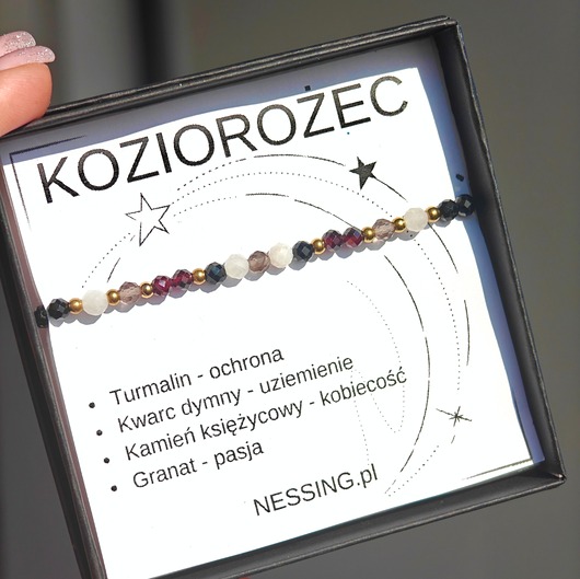 KOZIOROŻEC bransoletka zodiakalna na gumce