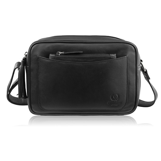 Torebka damska skórzana na ramię czarna mała z etui Paolo Peruzzi AY-20-BL