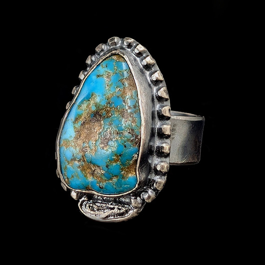 Pierścionek surowy turkus