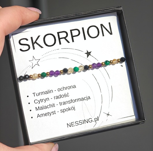 SKORPION bransoletka zodiakalna na gumce