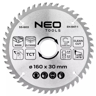 NEO TOOLS Tarcza do cięcia 55-603 160 mm