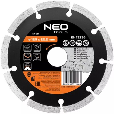 NEO TOOLS Tarcza do cięcia 57-617 125 mm