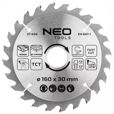 NEO TOOLS Tarcza do cięcia 57-658 160 mm