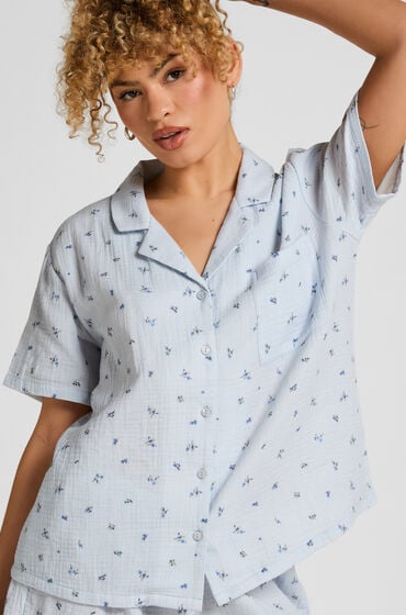 Hunkemöller Muślinowa narzutka Niebieski