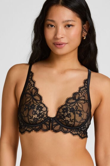 Hunkemöller Biustonosz z Fiszbinami Bez Wkładek Prina Czarny