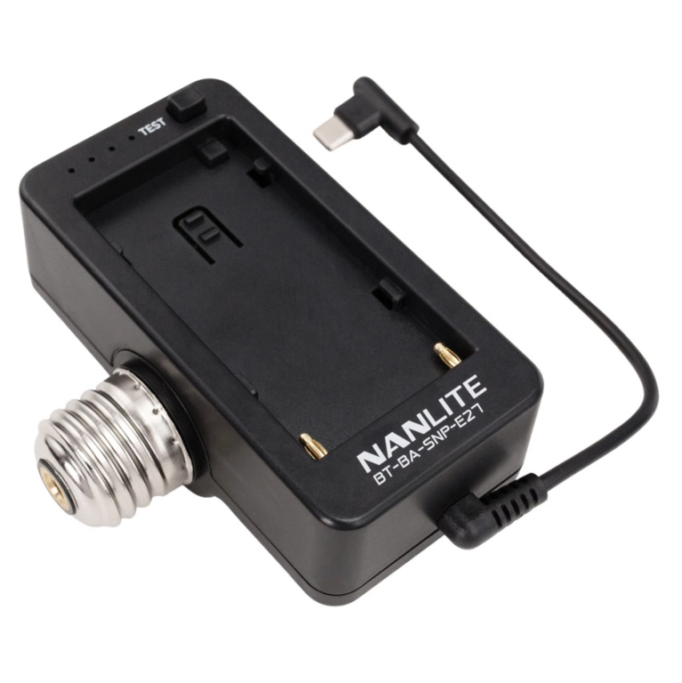 NANLITE adapter baterii NPF z głowicą E27