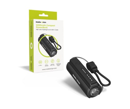 Mobile Origin Compact PowerBank PB7 with Flashlight and USB-C Cable 5000 mAh