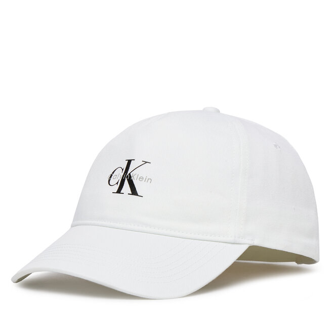 Czapka z daszkiem Calvin Klein Monologo Printed Baseball Cap LV04K5027G Biały