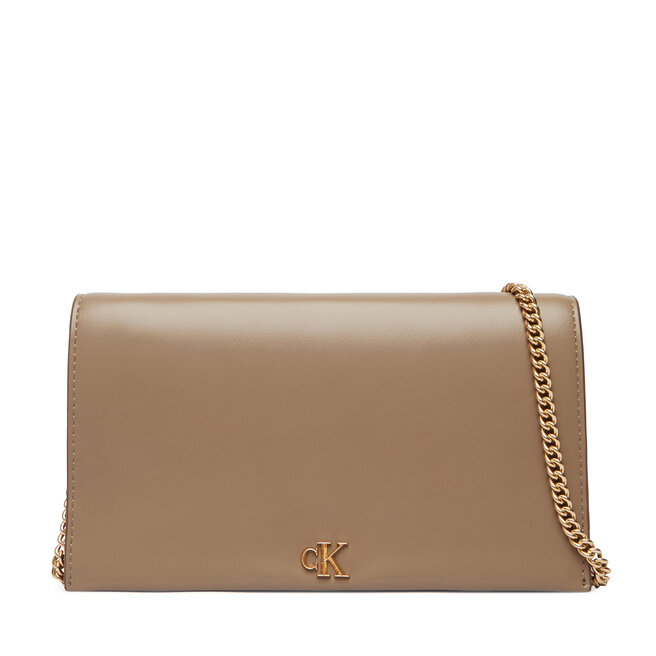 Torebka Calvin Klein Ck Wallet On Chain LV04F3319G Beżowy