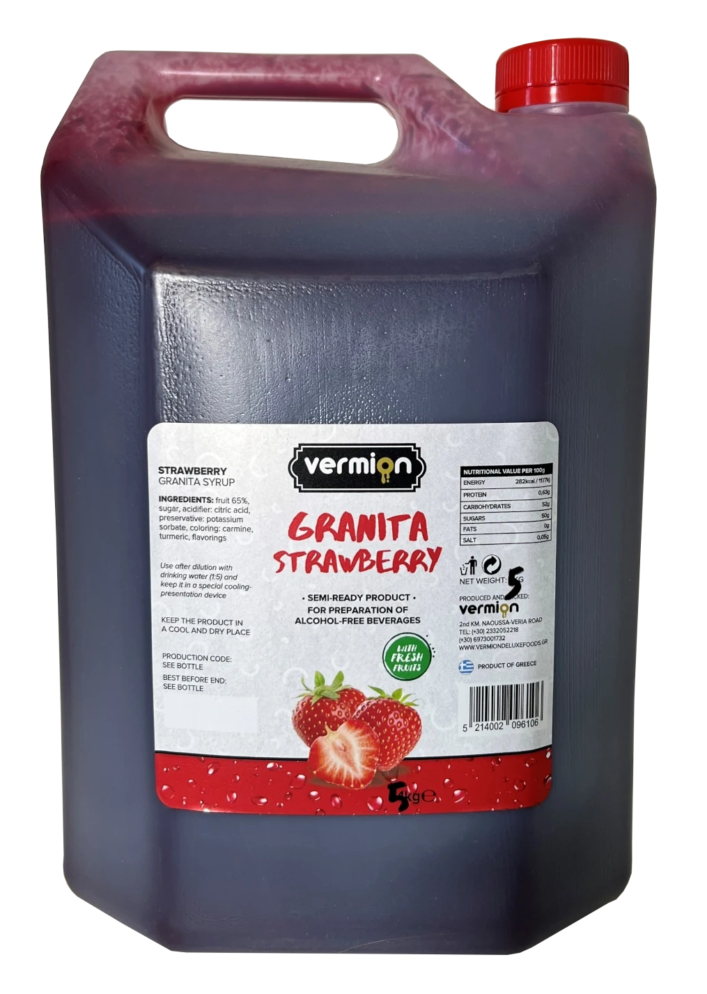 Granita Truskawka syrop - Vermion Deluxe Food Slush Strawberry 5kg