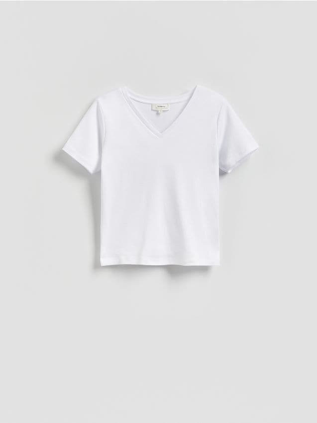 Reserved - Gładki t-shirt - biały