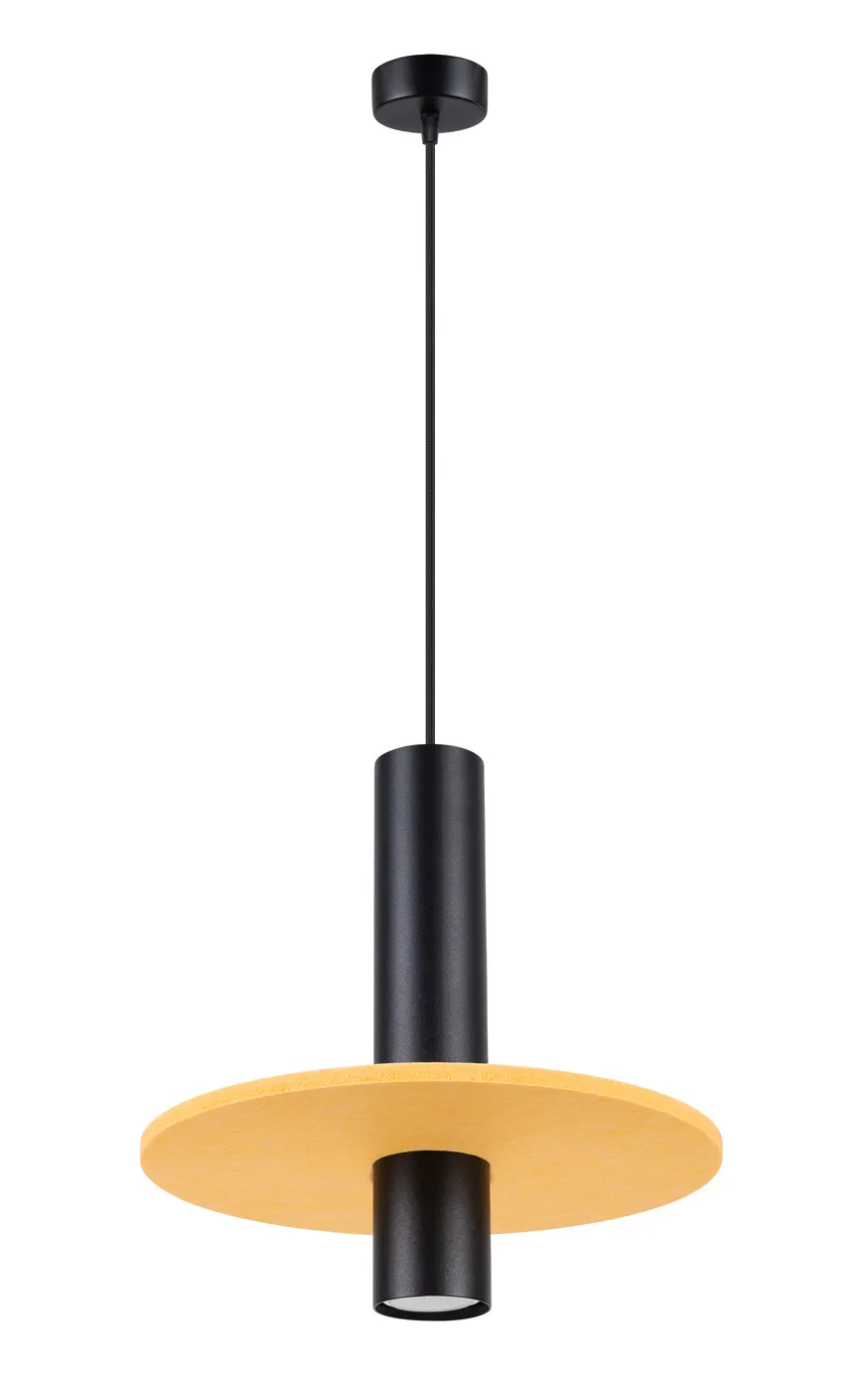 Żółta nowoczesna lampa wisząca z okrągłym kloszem - M163-Zerpen