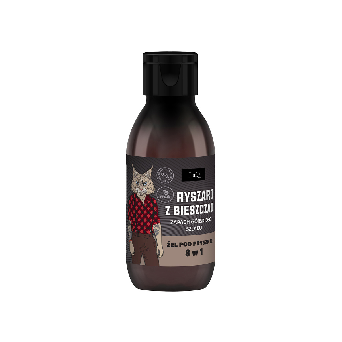 LaQ mini żel pod prysznic dla mężczyzn 8w1 Ryszard z Bieszczad Zapach Górskiego Szlaku 100 ml