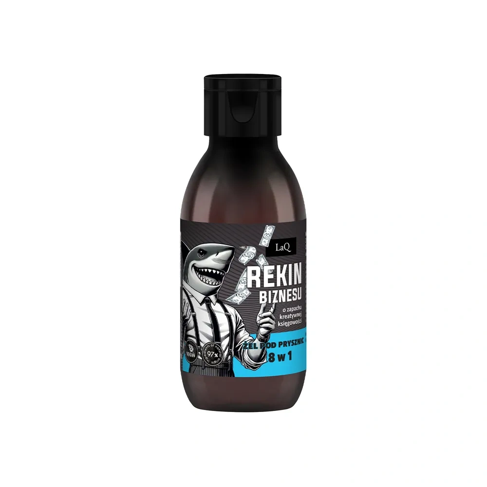 LaQ mini żel pod prysznic dla mężczyzn 8w1 Rekin Biznesu Zapach Kreatywnej Księgowości 100 ml