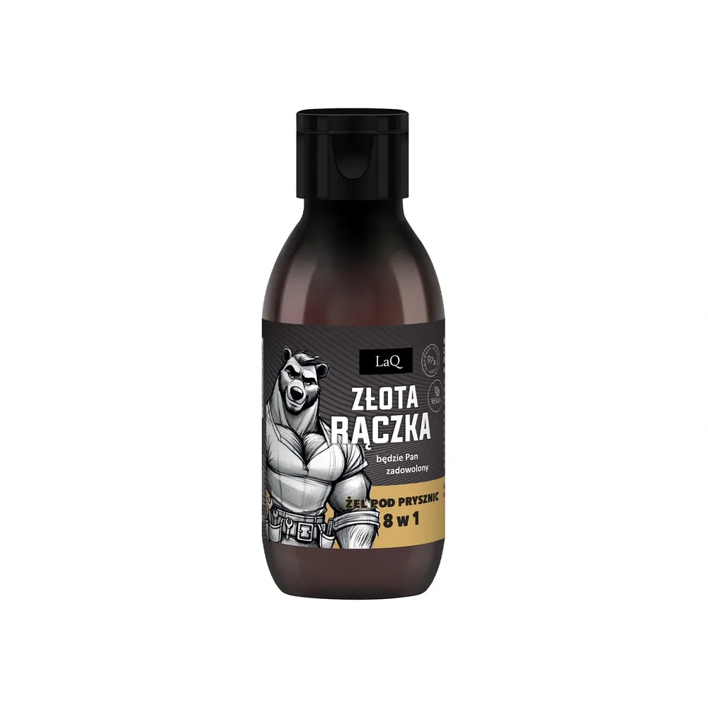 LaQ mini żel pod prysznic dla mężczyzn 8w1 Złota Rączka Zapach Będzie Pan Zadowolony 100 ml