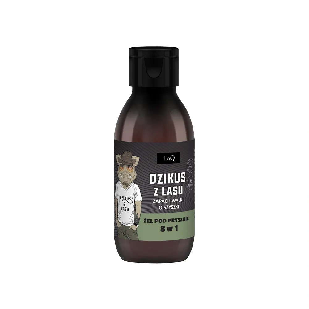 LaQ mini żel pod prysznic dla mężczyzn 8w1 Dzikus z Lasu Zapach Walki o Szyszki 100 ml