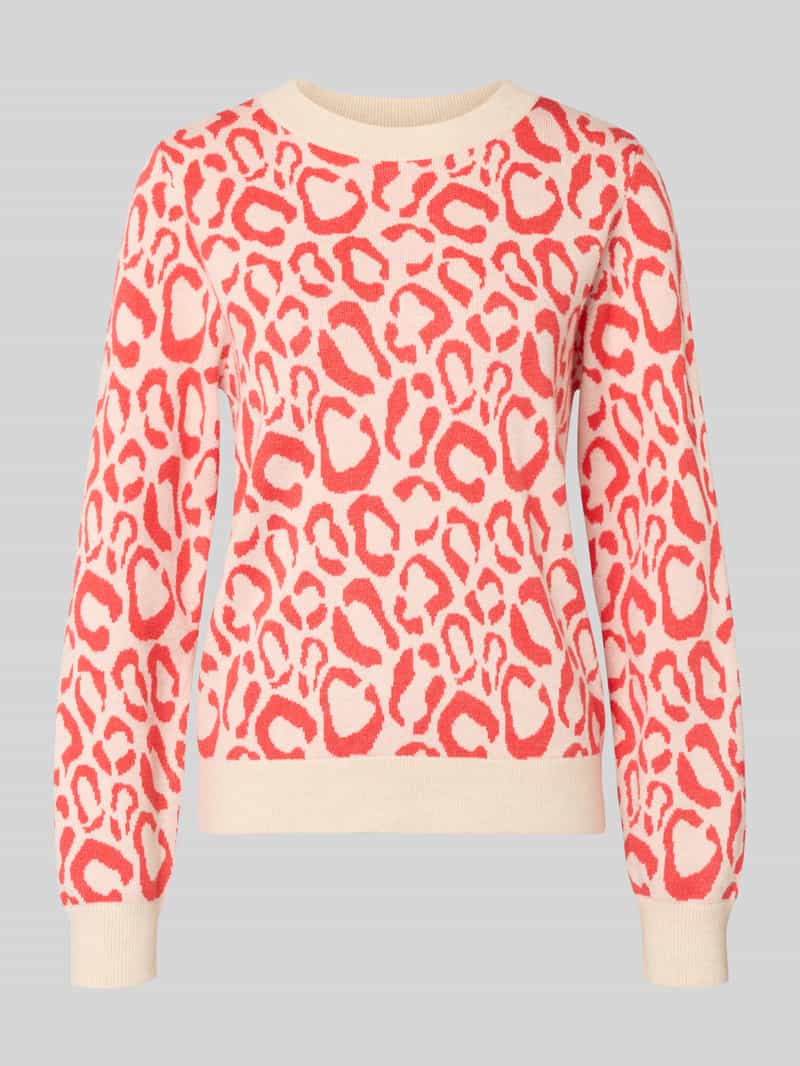 Sweter o kroju slim fit z mieszanki wiskozy model ‘JACQUARD’