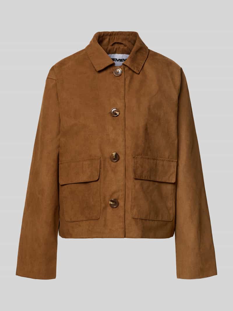 Krój regular fit kurtka bomberka w imitacji skóry welurowej