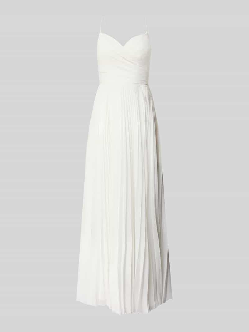 Sukienka ślubna o kroju regular fit z efektem plisowania