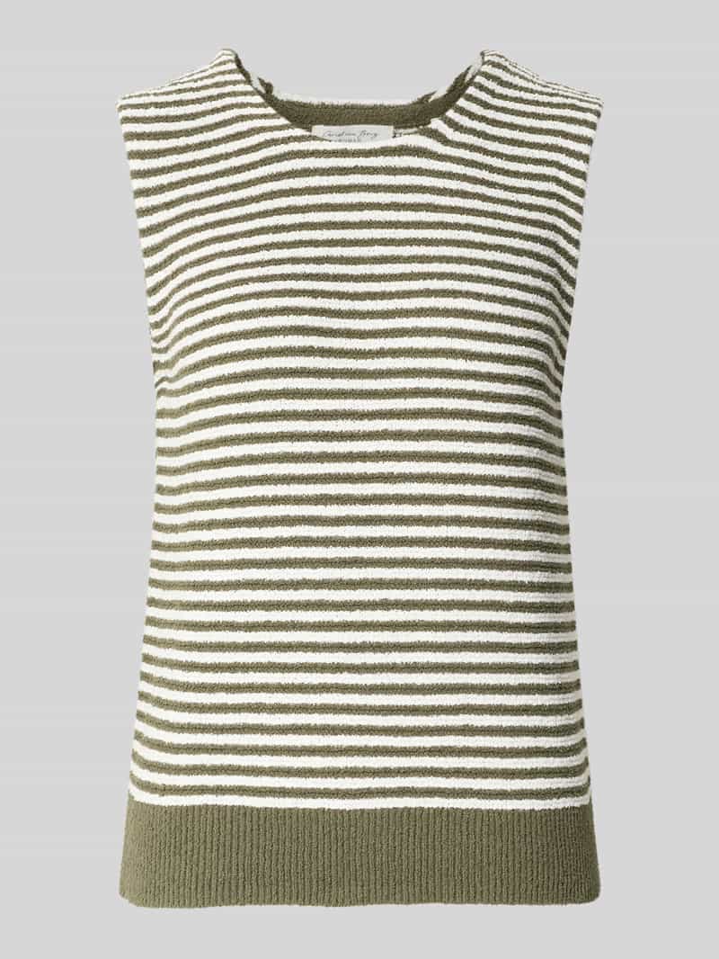 Top w paski z froty z przędzy Frise Yarn