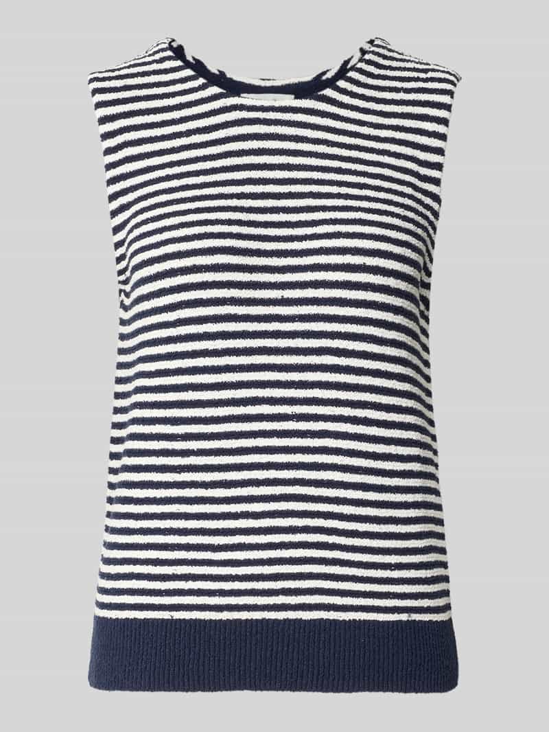 Top w paski z froty z przędzy Frise Yarn